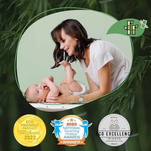 Momcozy Newborn Diapers, Baby Diapers Natural Bamboo Diapers Hypoallergenic For Sensitive Skin, Disposable Diapers, Organic Diapers Infant Diapers Size 1 thumb #1