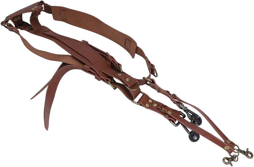 Camera Harness for 2 Cameras Camera Strap Leather Double Shoulder Harness Strap Photography Accessories for DSLR Cameras
