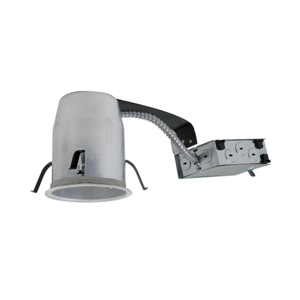 Halo Recessed H995RICAT-6PK LED Remodel Housing IC Air-Tite Shallow Ceiling 120V Line Voltage (6 Pack), 4"
