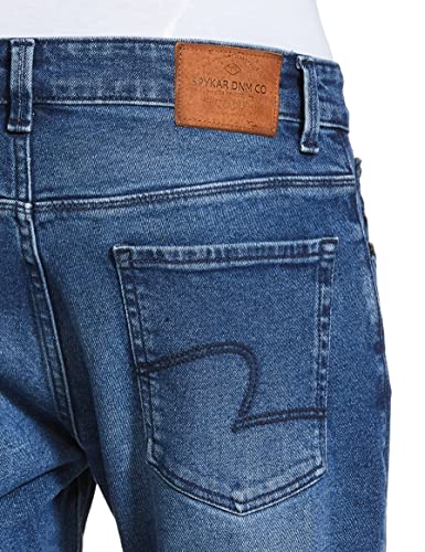 Image of Spykar Men's Kano Slim Fit Mid-Rise Jeans (Ankle Length)
