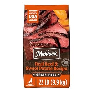 Merrick Premium Grain Free Dry Adult Dog Food, Wholesome And Natural Kibble, Real Texas Beef And Sweet Potato – 22.0 lb. Bag