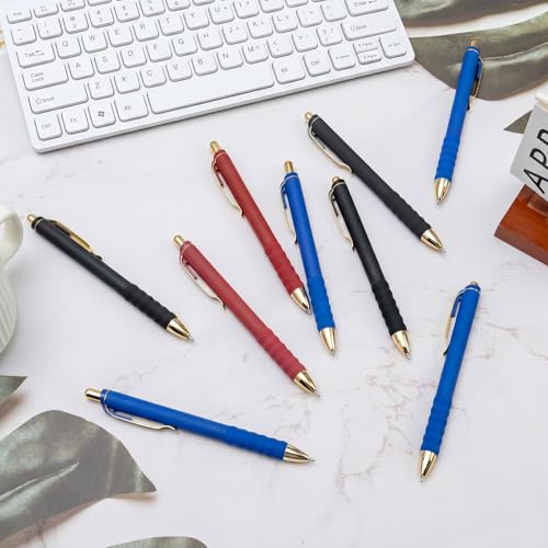 Image of Linbsunne Ballpoint Pens Medium Point 1mm Pen with Super Soft Grip Ball Point Pen for Men Women Retractable Pens (Blue Ink+Black Ink+Red Ink)