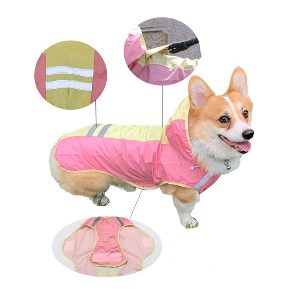 Impermeable para Perros, Impermeable Reflectante for Perros pequeños, medianos y Grandes. Chaqueta Impermeable. Ropa(Pink,L)