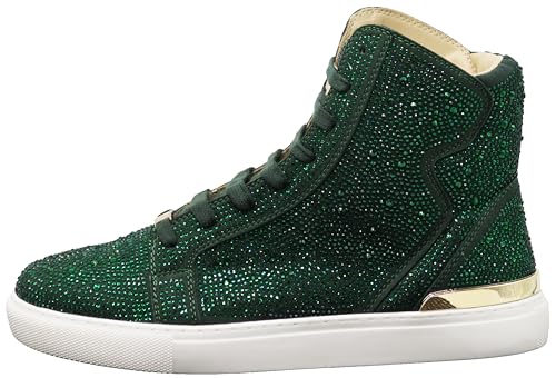 Image of Enzo Romeo Men's Fashion High Top Crystal Shimmer Rhinestone Blink Flat Sneakers Shoes