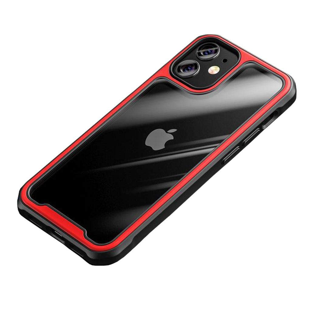 Coque iPhone 12 Mini Li en TPU souple rouge protection transparente