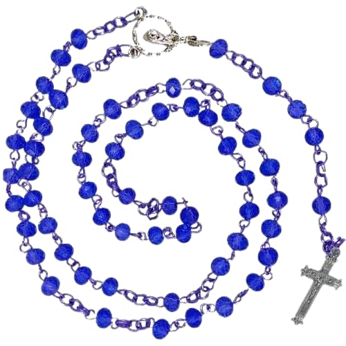CReshaCatholic Religious Crucifix Jesus Piece Christian Rosary with Crystal Prayer Beads Necklace Jewelry for Men | Women | Boys | Girls