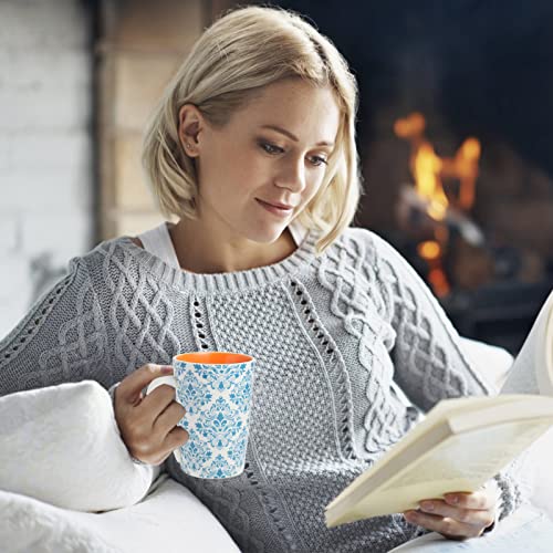 Weunum Coffee Mugs, Set Of 6,Modern Colorful 14 Oz Cute Porcelain Mugs/Cups With Large Handle,For Tea,Latte,Cappuccino,Milk,Cocoa, Coffee Cups For Women Men, Vibrant Colors #TOP6