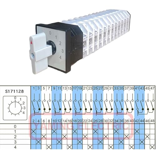 Interruptor de leva selector rotatorio LW12-16/12 de 0-4 posiciones 16A 5