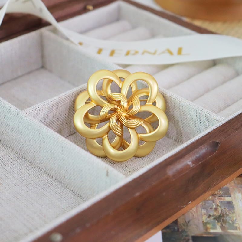 Gold Bow Brooch Pins for Women Ladies Yellow Flower Bow Broach Collar Suit Dress Clothing Accessories Birthday Holiday Fashion Jewelry Gifts4