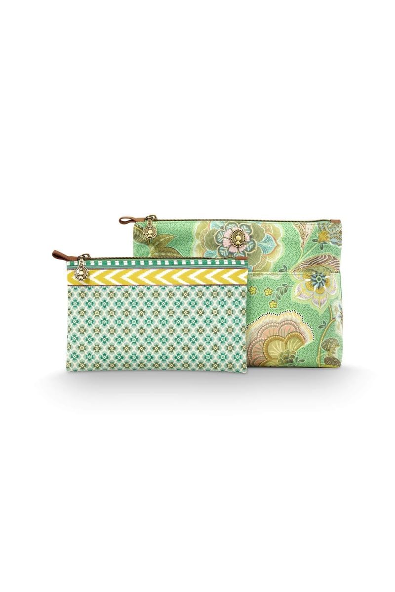Pip Studio Caryn Kosmetiktasche Kombi Matata grün 26x7.5x18cm/22x1x13cm