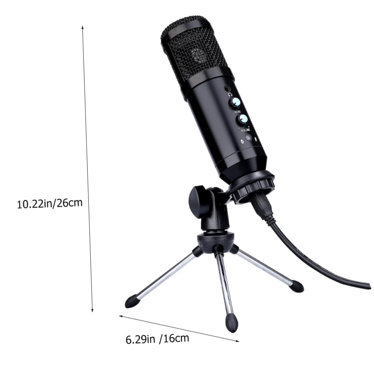 DOITOOL 1 Satz Professionelles USB Kondensator Mikrofon mit Stativ Dsp Chip für Übertragungen Kompatibel mit Pc Tablet Smartphone Geräuschunterdrückend für Sprachwiedergabe