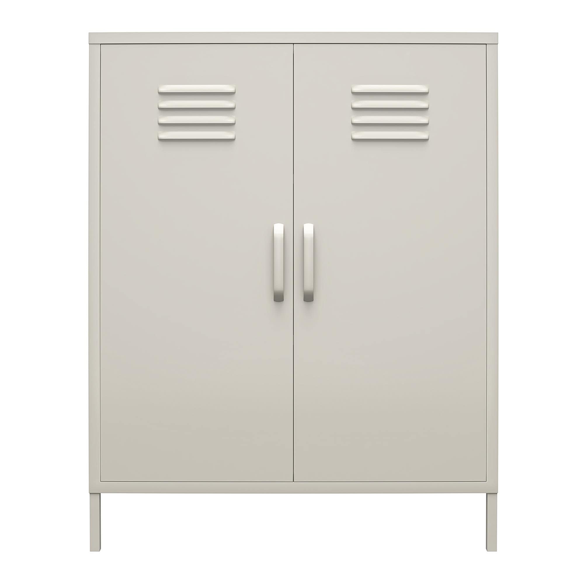 Novogratz Steel 2-Door Cabinet Accent Chest Taupe 101.3cm H X 80cm W X 40.1cm D