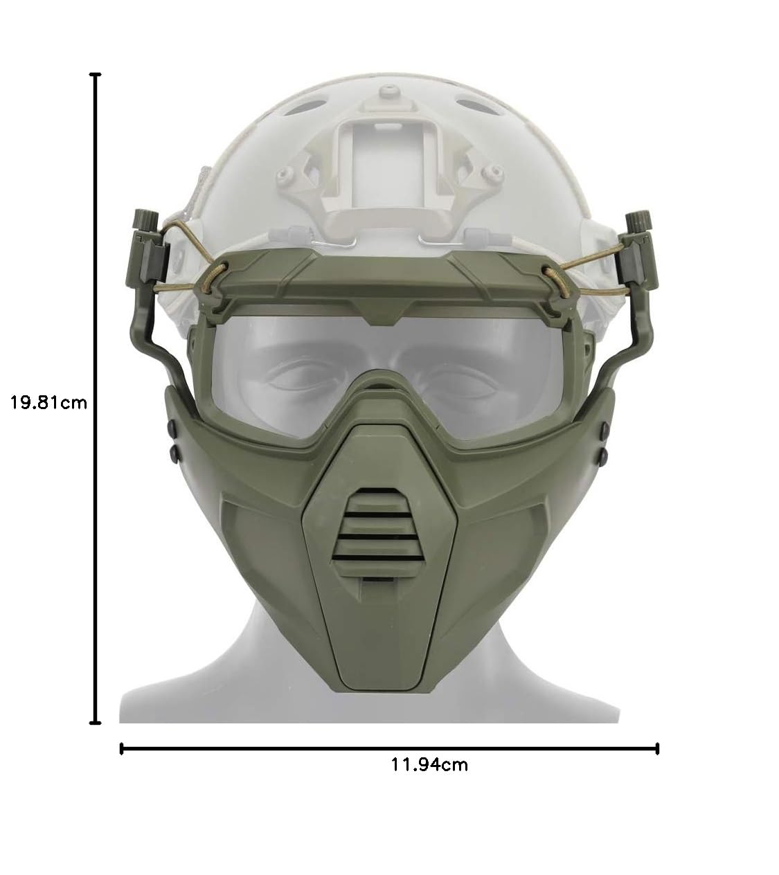 Veloce casco protettivo occhiali da equitazione occhiali con maschera facciale rimovibile adatto per airsoft paintball festa di Halloween