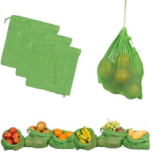 Buy Fab Ellite Cotton Vegetable Bags Pack of 3 | Green Reusable