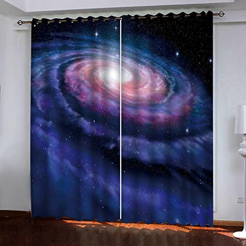 Rideau occultant bleu foncé 140x260 cm lot de 2 avec oeillets pour chambre - 2