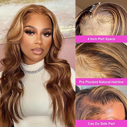 Miniatura 4 de Peluca de cabello humano con encaje frontal transparente HD de 13 x 4 pulgadas, predepilada con cabello de bebé, 180% de densidad, ondulado, con
