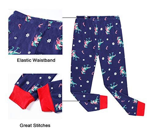 Benaive Boys Christmas Pajamas Kids Xmas Holiday Pjs 100% Cotton, 2-Piece Boys Sleepwear Long Sleeves Set Size 2T - image 6