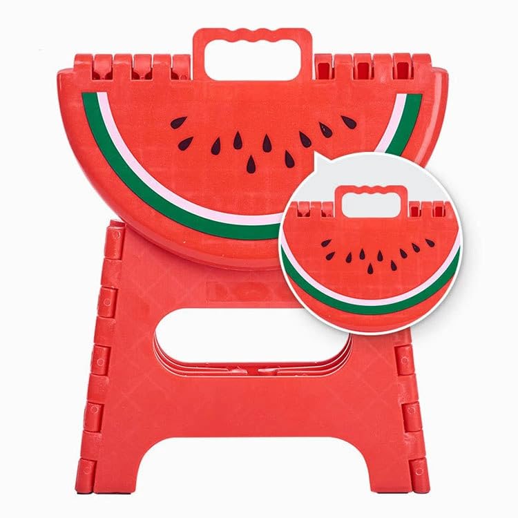 Folding Step Stool for Kids 22.8cm, Fruit Design 3 Colors | Watermelon, Lemon, Kiwi, Holds up to 120 kg, Non-Slip Feet, Built-in Carry Handle, Potty Training & Play-image-16