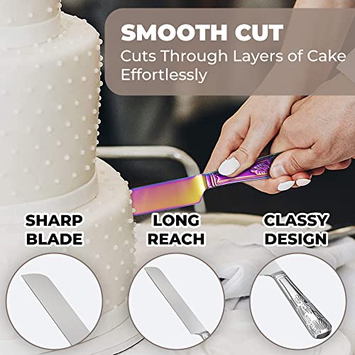 Orblue Wedding Cake Knife And Server Set - Premium, Beautifully Engraved Cutting Set - Elegant Keepsake For Newlyweds Multicolored #TOP2