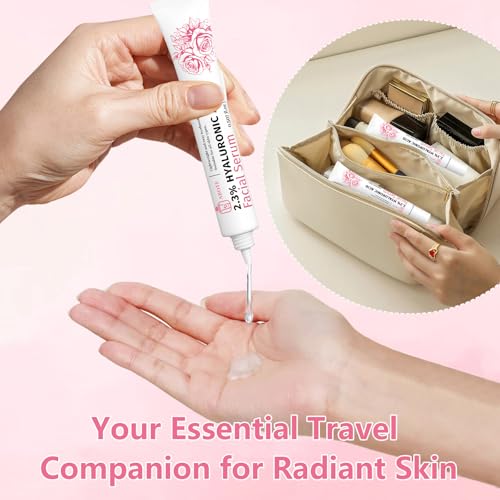 Image of 2.3% Hyaluronic Acid Serum for Face with 5% Rosa Flower Water Deep Moisturizing Anti-Wrinkle(3Pack-Each 15g)