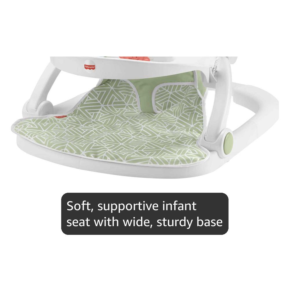 Fisher-Price Portable Baby Chair Sit-Me-Up Floor Seat with Snack Tray and Developmental Toys, Puppy Perfection