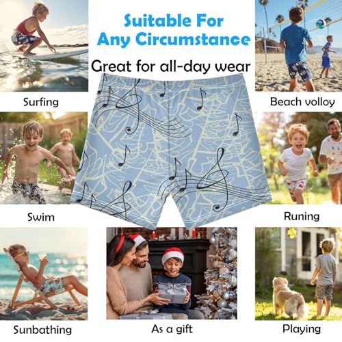 Boys Swim Trunks Quick Dry Kids Bathing Suit Music Tropical Leave Toddler Swim Shorts Boardshorts Swimwear2