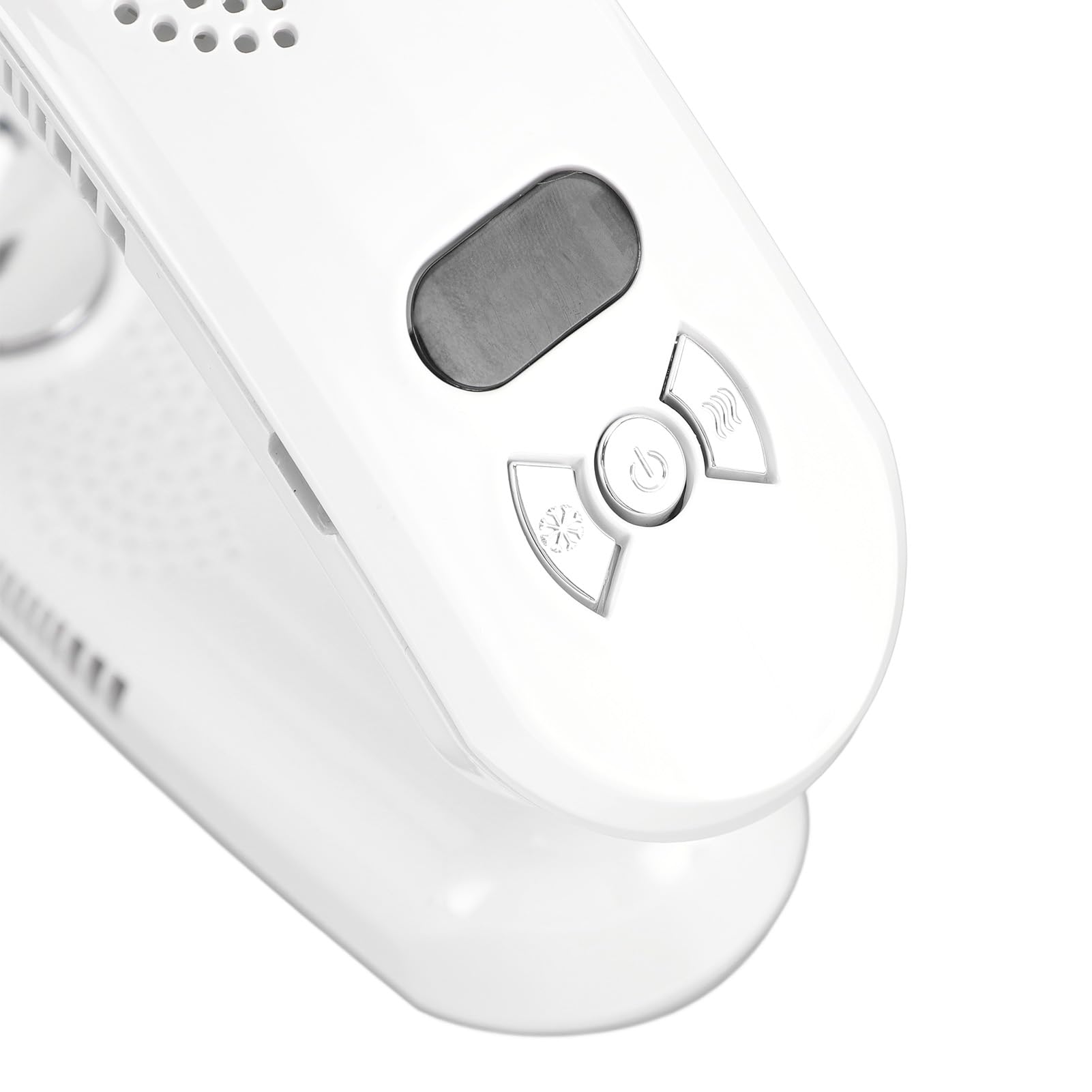 SIXRUN Stilvolles Design, Wiederaufladbarer, Flügelloser Nackenventilator, Tragbare Nackenklimaanlage mit 3 Geschwindigkeiten für Camping (WHITE)