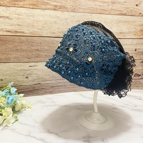 Sequins Turban Stretchy Headscarf Soft Lace Bonnet Beanie Cap Headwrap for Women2