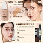 All in One Makeup Kit for Women Full Kit, Travel Makeup Gift Set for Women Teens Girls, Includes Eyeshadow Foundation Primer CC Lipsticks Mascara Brush Sponge Brow Pencil Soap Eyeliner Contour Bag - Image 3