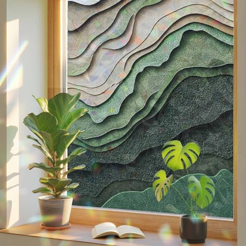 Vinilo decorativo ventana 19.6x39.3 pulgadas efecto vidriera miniatura 1