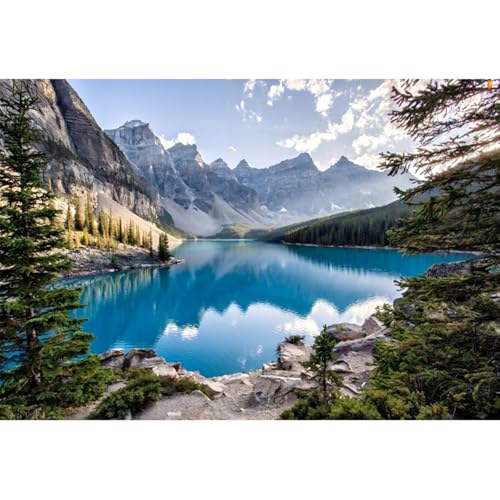 YongFoto 3x2m Toile de Fond Photo panoramique Paysage de Montagne Arrière-Plan Forêt Lac Photographie Nature Arrière-Plans de Studio pour Adultes Randonnée...