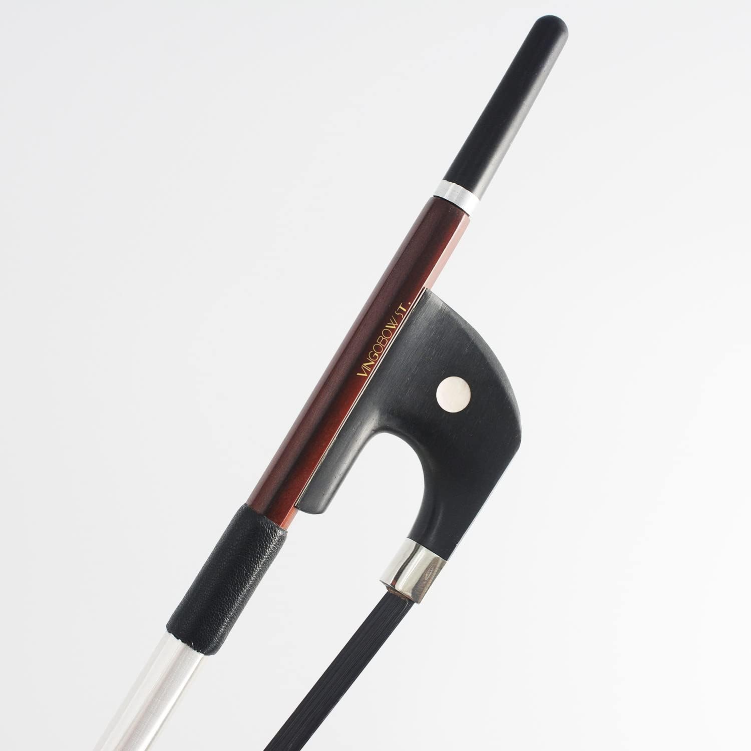 Upright Double Bass Bow Half 1/2 Size German Model Brazilwood Stick 300BGB 72cm Straight Smooth Tuner Ebony Frog Natural Black Horse Hair Deep Powerful and Wild Tone