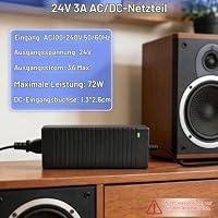 24V 3A Netzteil 72W, AC 100-240V auf DC 24V Transformator, 5,5x2,5mm DC-Stecker EU Steckernetzteil für LED-Leisten, WLAN-Router, CCTV-Kameras, Drucker, Wasserreiniger und weiteren 24V Geräten – Ansicht 6