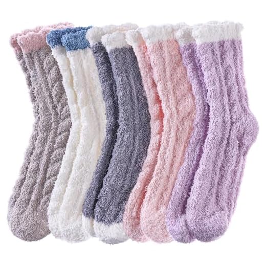 Womens Fuzzy Slipper Socks Animal Soft Warm Cute Microfiber Cozy Fluffy Winter Christmas Socks (5 Pairs Solid Color A)