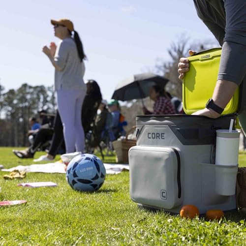 Image of CORE Magnetic Leak Proof Soft Cooler with Waterproof Zipper | Insulated Bag Portable Ice Chest Box | Best Soft Cooler for Food & Beverages for Tailgating, Car Camping, Travel, and Family Beach Picnics