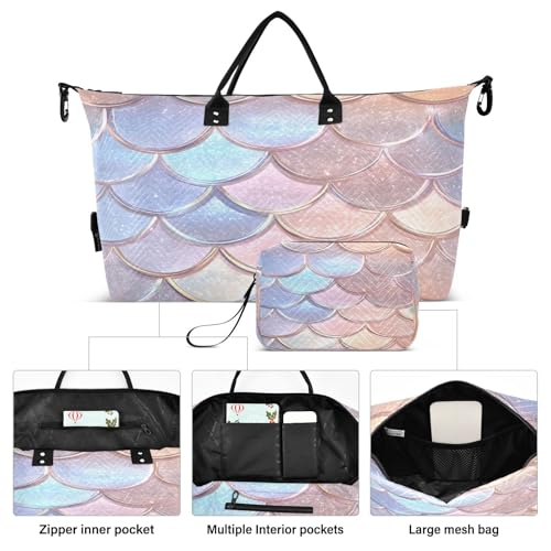 Travel Duffle Bag Weekender Bags Overnight Bag with Toiletry Bag Gym Duffel Bag Glittering Dragon Scales for Travel Business Trips Sport2