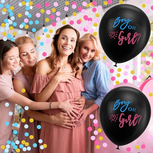 Ahqizfx 580085_1_BKYFSGQU Thickened Gender Reveal Balloon, 2Pcs Gender Reveal Confetti Balloons With Pink And Blue Confetti, 36 Inch Black Gender Reveal Balloons For Boy Or Girl, Baby Shower Gender Reveal Party Decoration Kit thumb #7