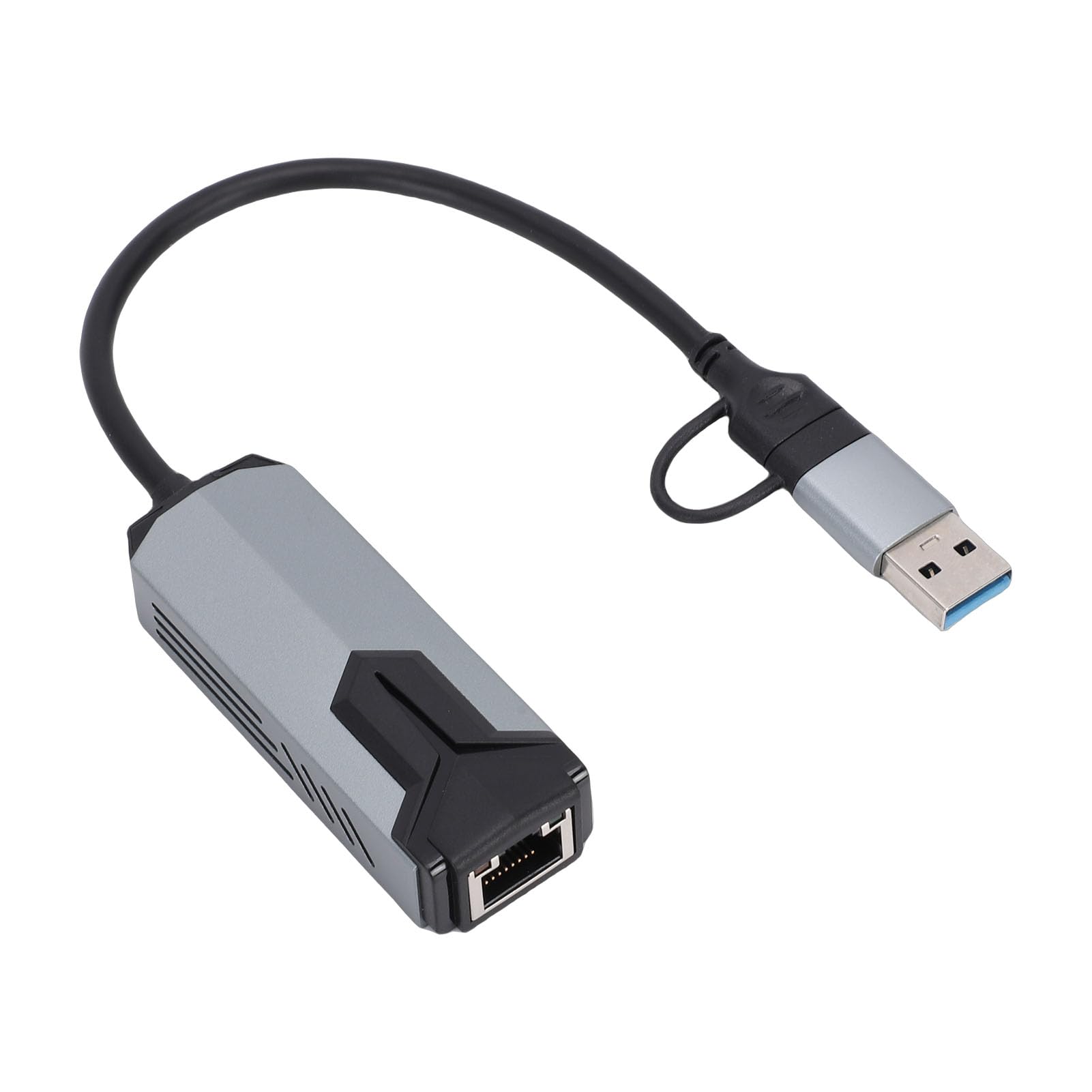 Sxhlseller Adaptateur USB C vers Ethernet 5 Gbps, Convertisseur Réseau USB A vers RJ45, Adaptateur LAN Gigabit Haute Vitesse 10/100/1000/2500/5000 Mbps pour Tablette d'ordinateur Portable, Alliage