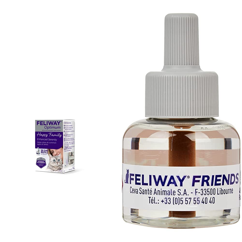 FeliwayOptimum refill, the best solution to ease cat anxiety, cat conflict and stress & Friends 30 Day Refill, helps to reduce conflict in multi-cat households, helping cats get along better - 48ml
