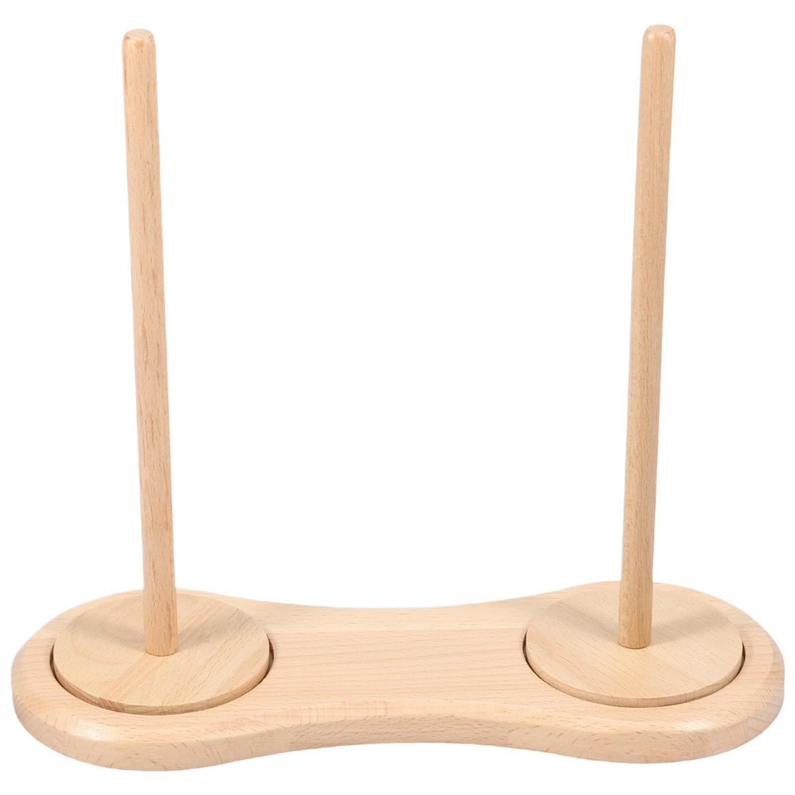 Soporte de hilo madera doble, giratorio, madeja, soporte bola, estable, dispensador ganchillo para Hilo de Lana