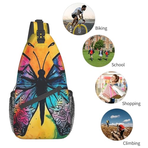Bolso tipo sling unisex con estampado butterfly tie dye miniatura 6