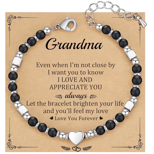Christmas Gifts for Women, Stocking Stuffers for Teens Beaded Bracelets for Women Gifts for Mom Christmas Gift Mothers Day Gift for Grandma Daughter Bonus Mom Nature Stone Bead Bracelet Graduation Jewelry for Her 2026