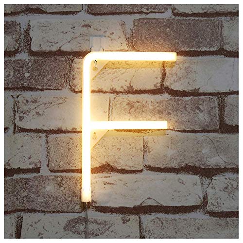 Image of LED Warm White Neon Letters Sign Night Lamps Light up Alphabet Neon Signs Battery /USB Operated Wall Decorative Lights for Wedding Birthday Party Christmas Anniversary Home Bar Club Decoration(F)