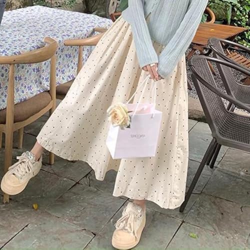 Women's Gentle Casual Long Skirt, Summer Classic Polka dot Urban Commuting Style Temperament Half Skirt4