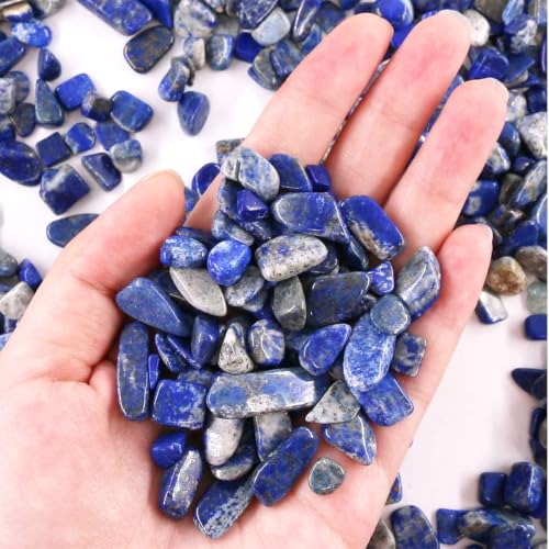 Image of WAYBER 2 Lbs /920g Deep Blue Lapis Lazuli Pebbles Irregular Decorative Stones Natural Crystal Rock Gravel for Aquarium /Fish Turtle Tank /Succulent Plants /Air Plants Decoration (Fill 1.8 Cups)