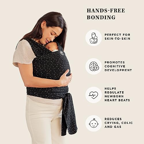 Image of Moby Baby Wrap Carrier Classic by Petunia Pickle Bottom for Newborns to Toddlers (8-33lbs), Infant Sling Carrier, Lightweight & Hands Free Design, Adjustable for All Body Types (Terrazzo Black)