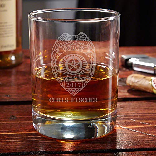 Eastham Police Badge Personalized Whiskey Glass (Custom Product)