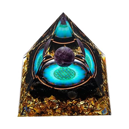 MXiiXM Orgone Pyramid with Amethyst Crystal
