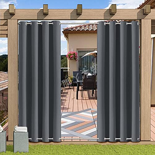 MINGPINHUIUS Curtains Waterproof with Grommet (Top and Bottom) - Image 2