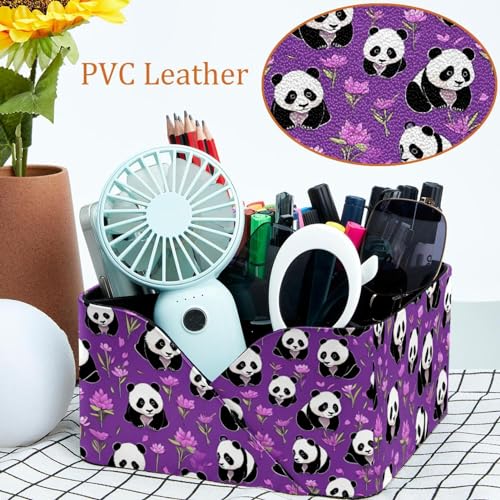 Pot à crayons panda mignon sur violet cadeau idéal pour chambre et bureau